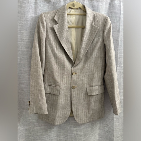 Yves Saint Laurent vintage pinstripe suit / jacket & pants. YSL buttons - Picture 3 of 15